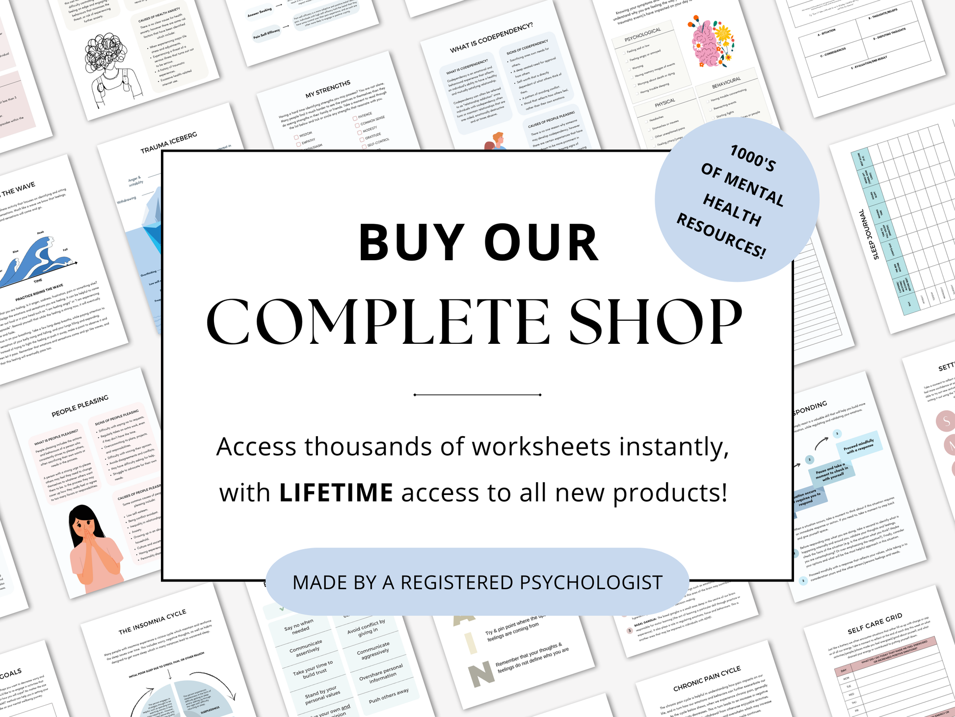 Complete Psychology Worksheets – Whole Shop Bundle
