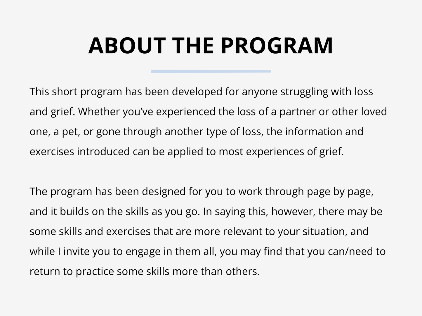 Healing Through Grief: A Self-Paced Program