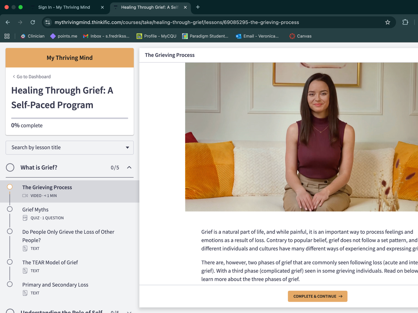 Healing Through Grief: A Self-Paced Program