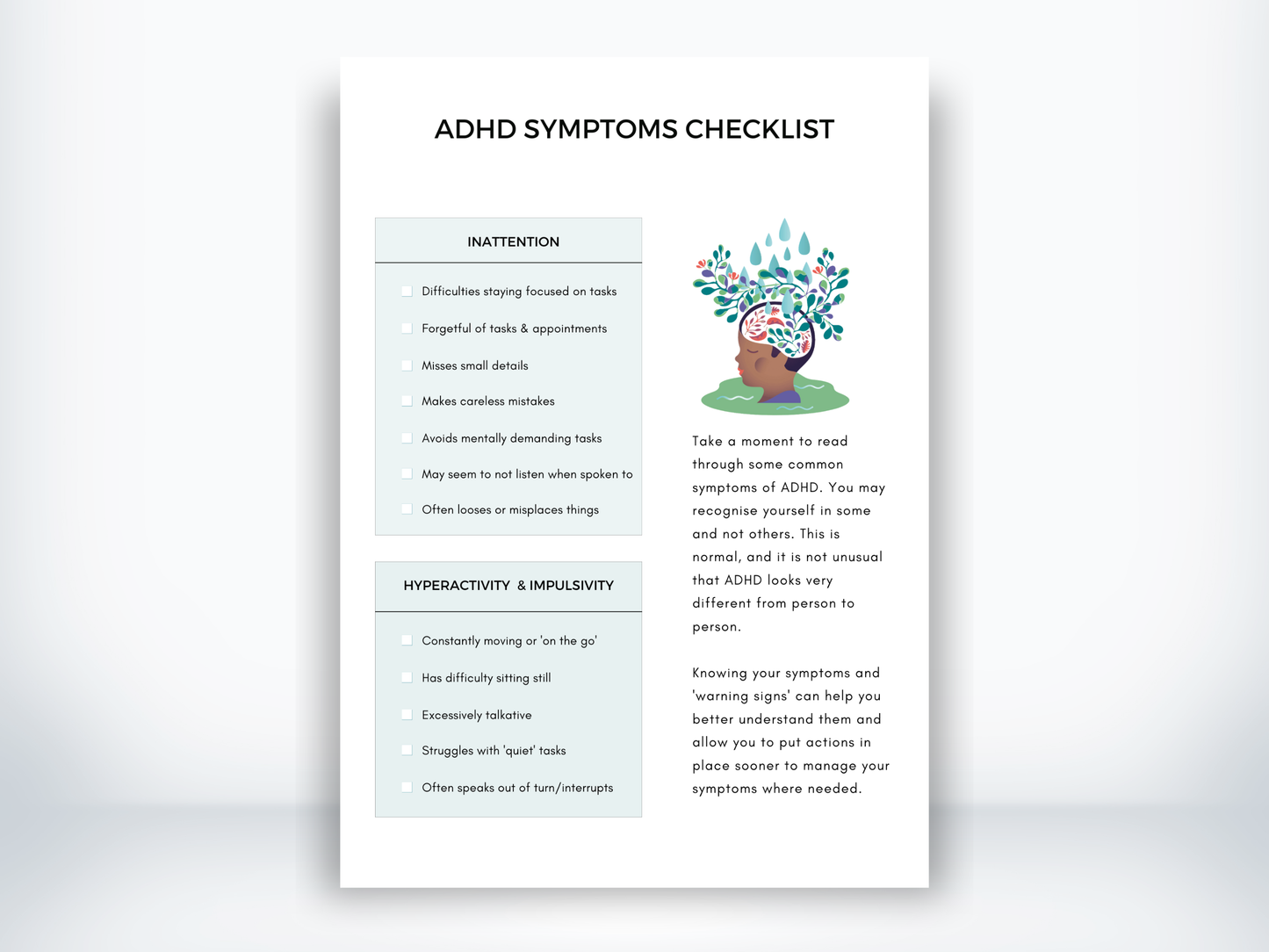 ADHD Symptoms PDF
