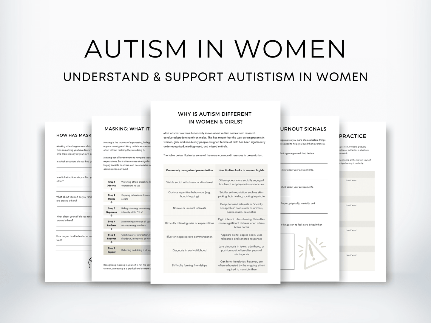 Autism in Women & Girls Worksheets - My Thriving Mind