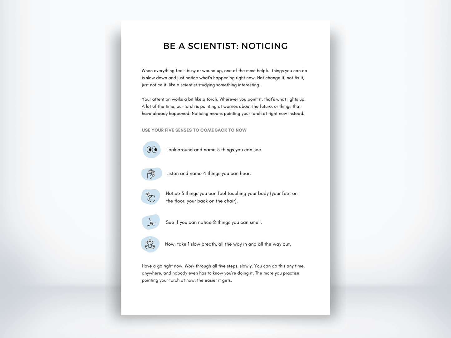 Be a Scientist: Noticing PDF - My Thriving Mind