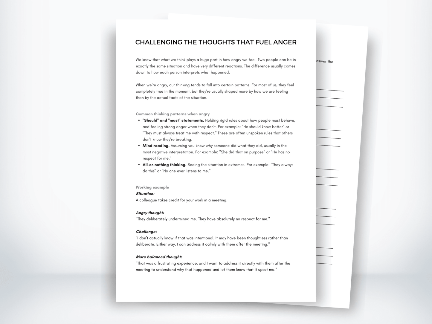 Challenging the Thoughts That Fuel Anger PDF - My Thriving Mind