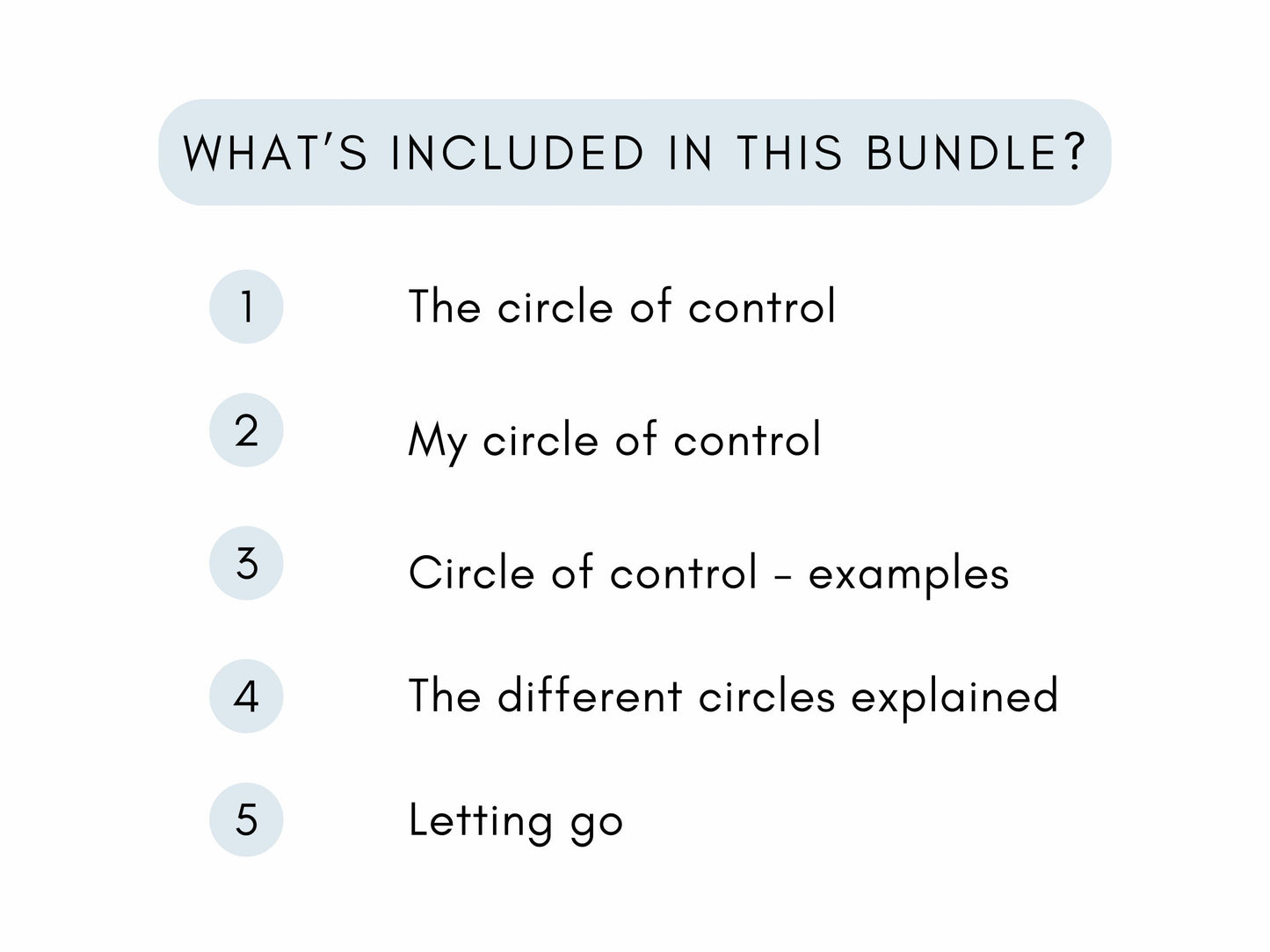 Circle of Control Worksheets
