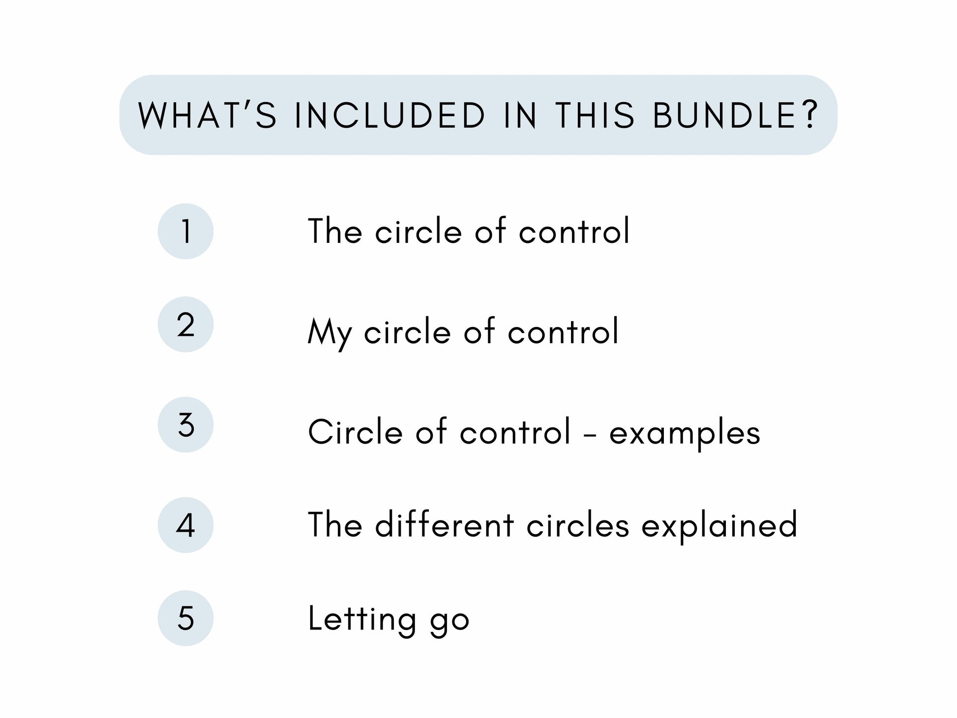 Circle of Control Worksheets