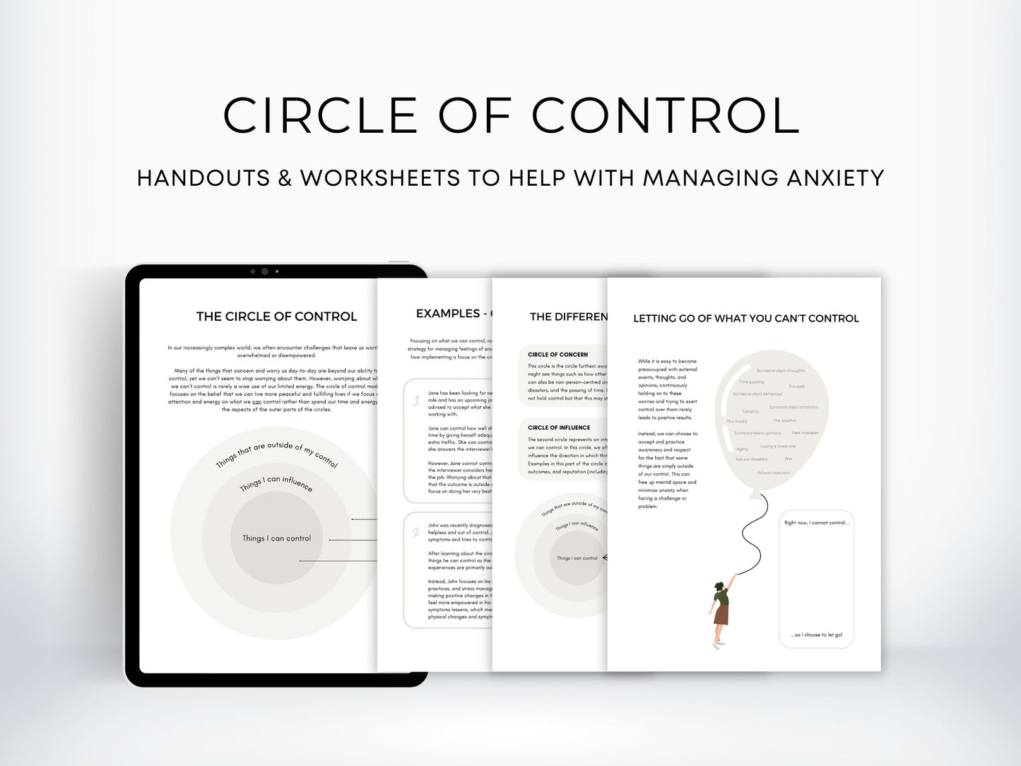 Circle of Control Worksheets