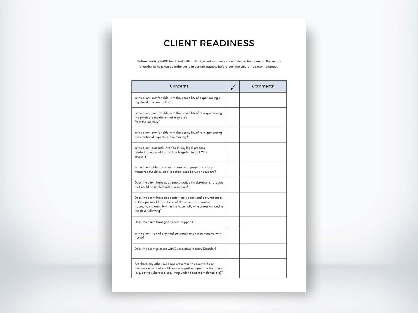 Client Readiness for EMDR PDF