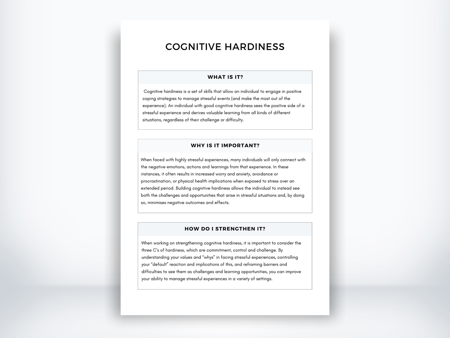 Cognitive Hardiness Handout PDF