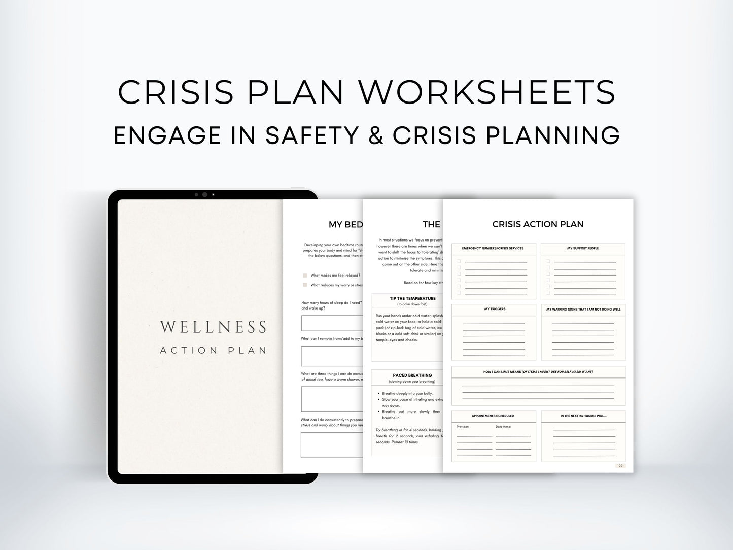 Crisis Plan Worksheets Bundle