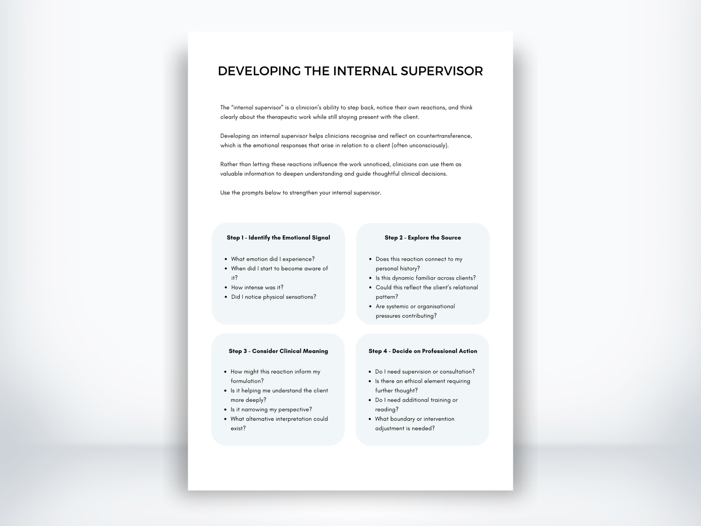 Developing The Internal Supervisor PDF