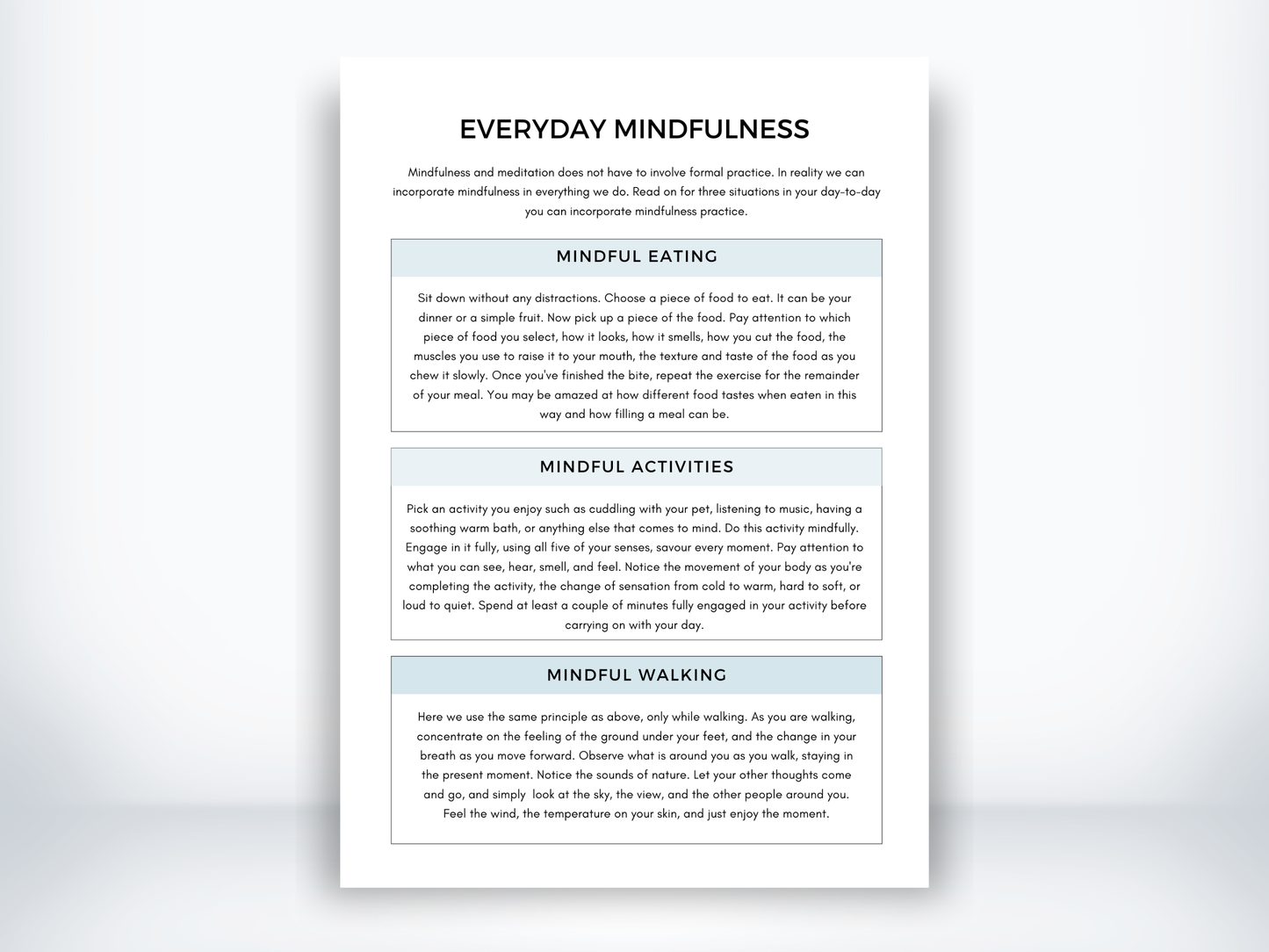 Everyday Mindfulness Practices PDF