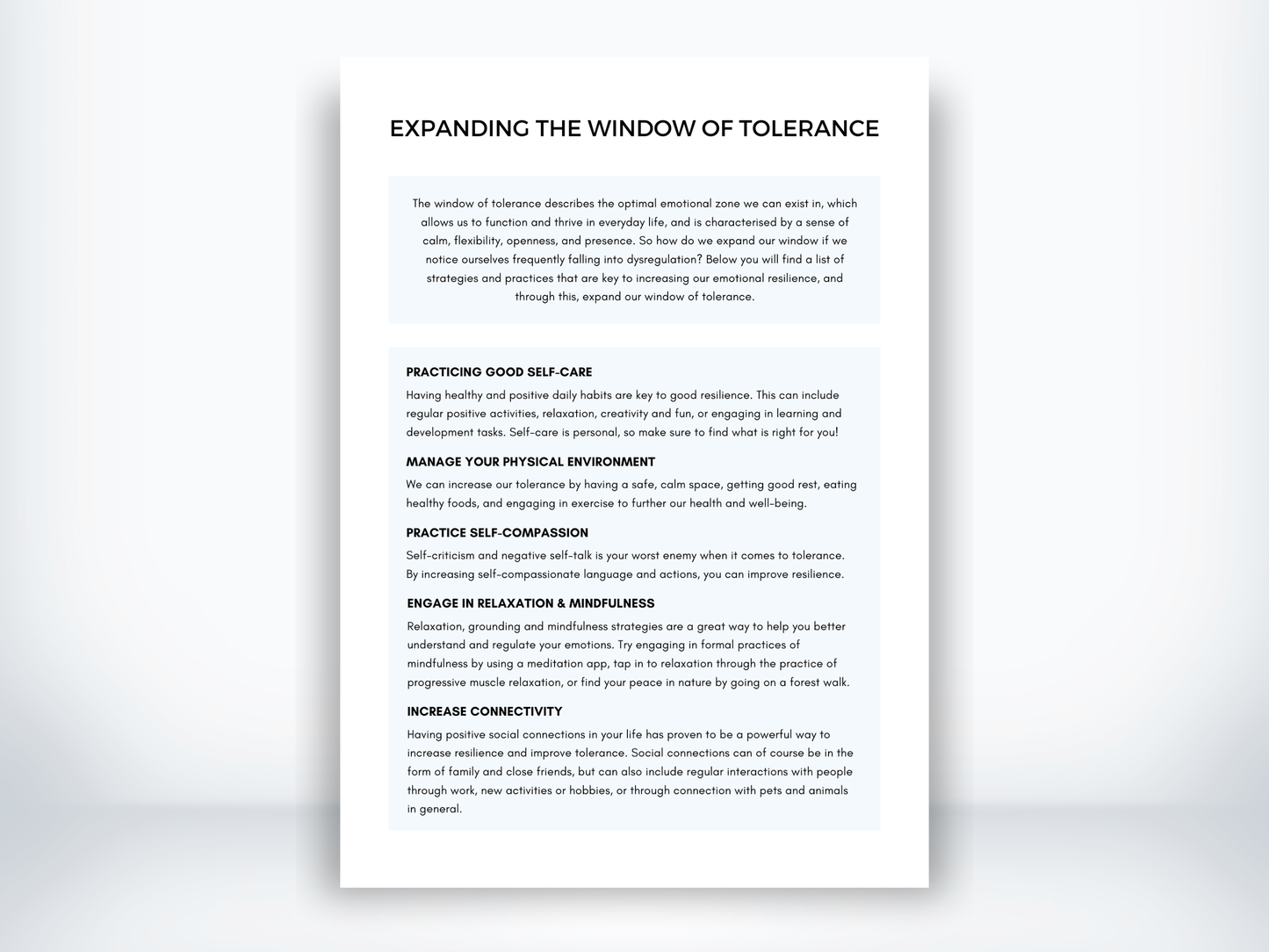 Expanding The Window of Tolerance PDF