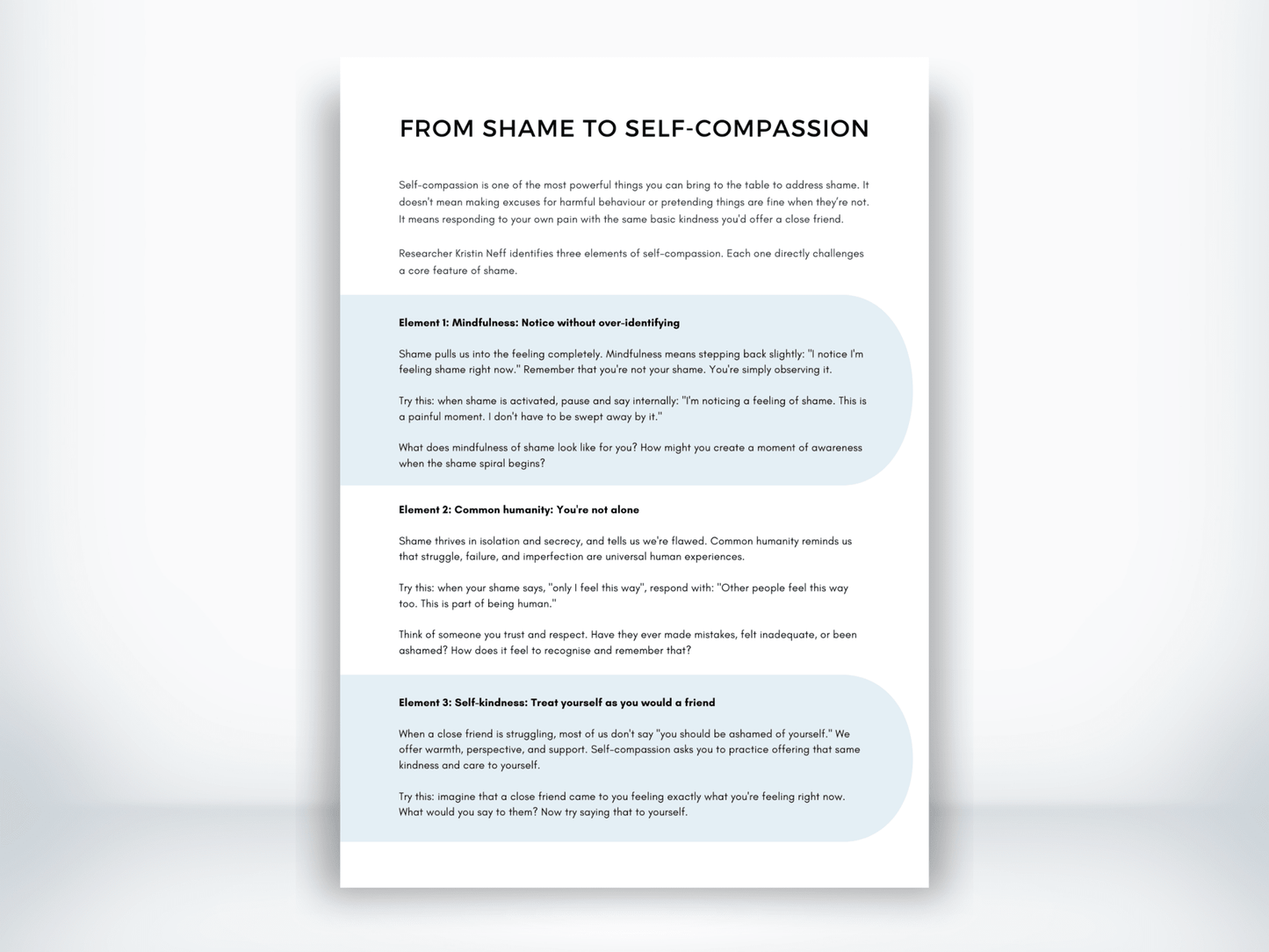 From Shame to Self-Compassion PDF - My Thriving Mind