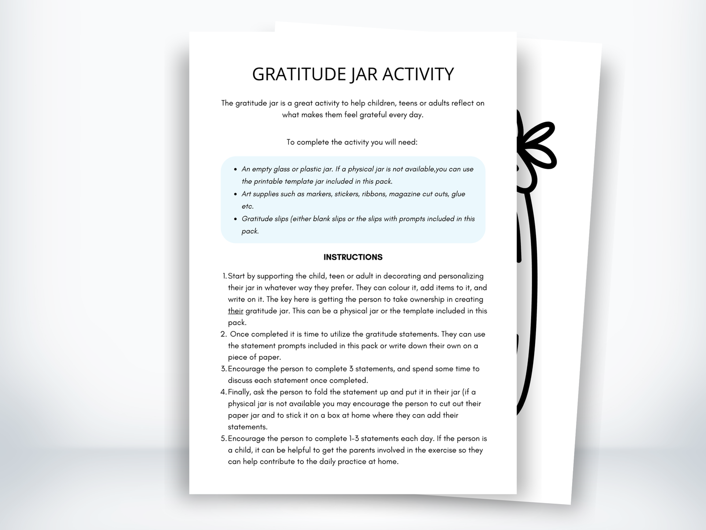 Gratitude Jar Activity PDF