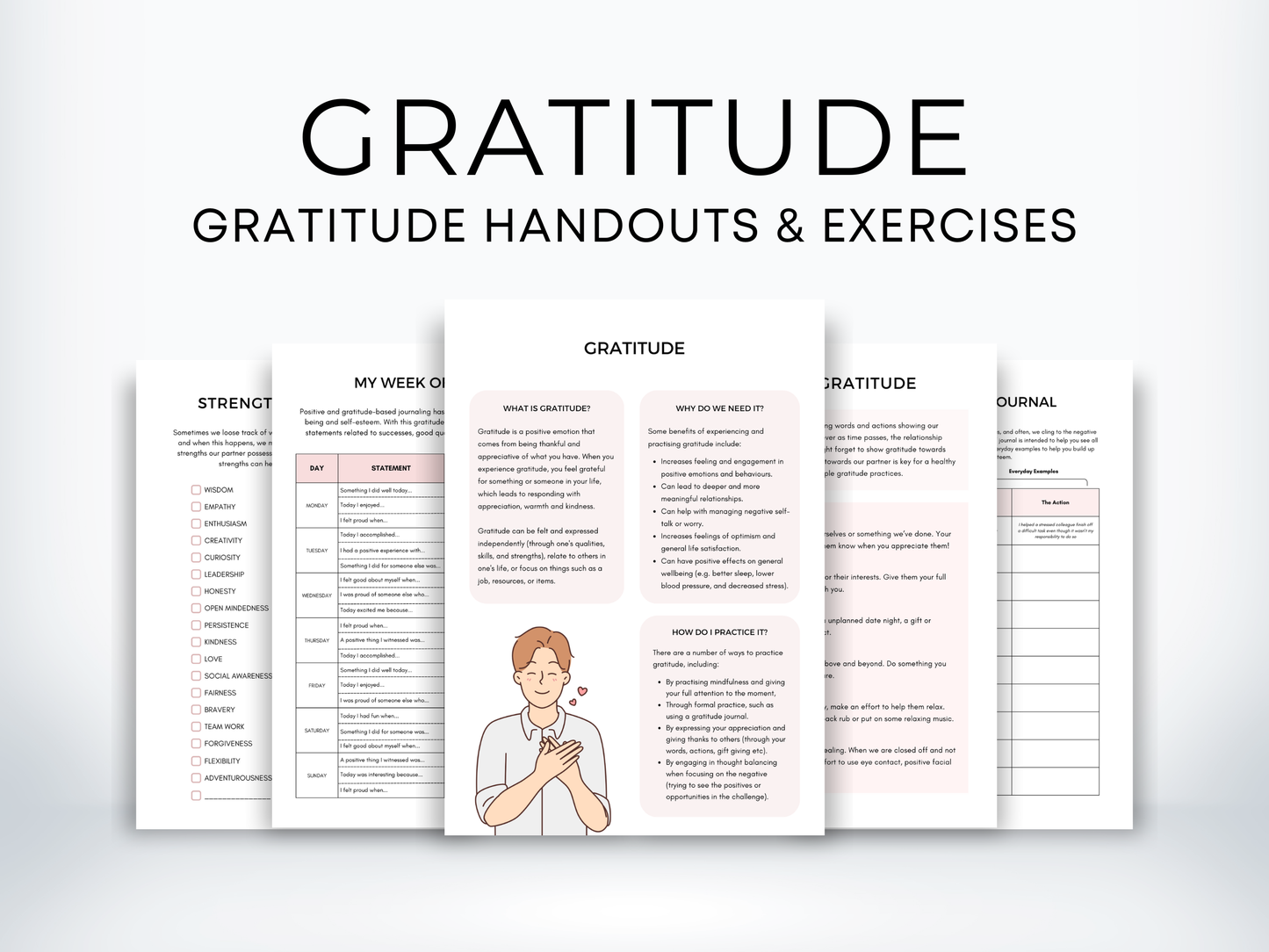 Gratitude Therapy Worksheets