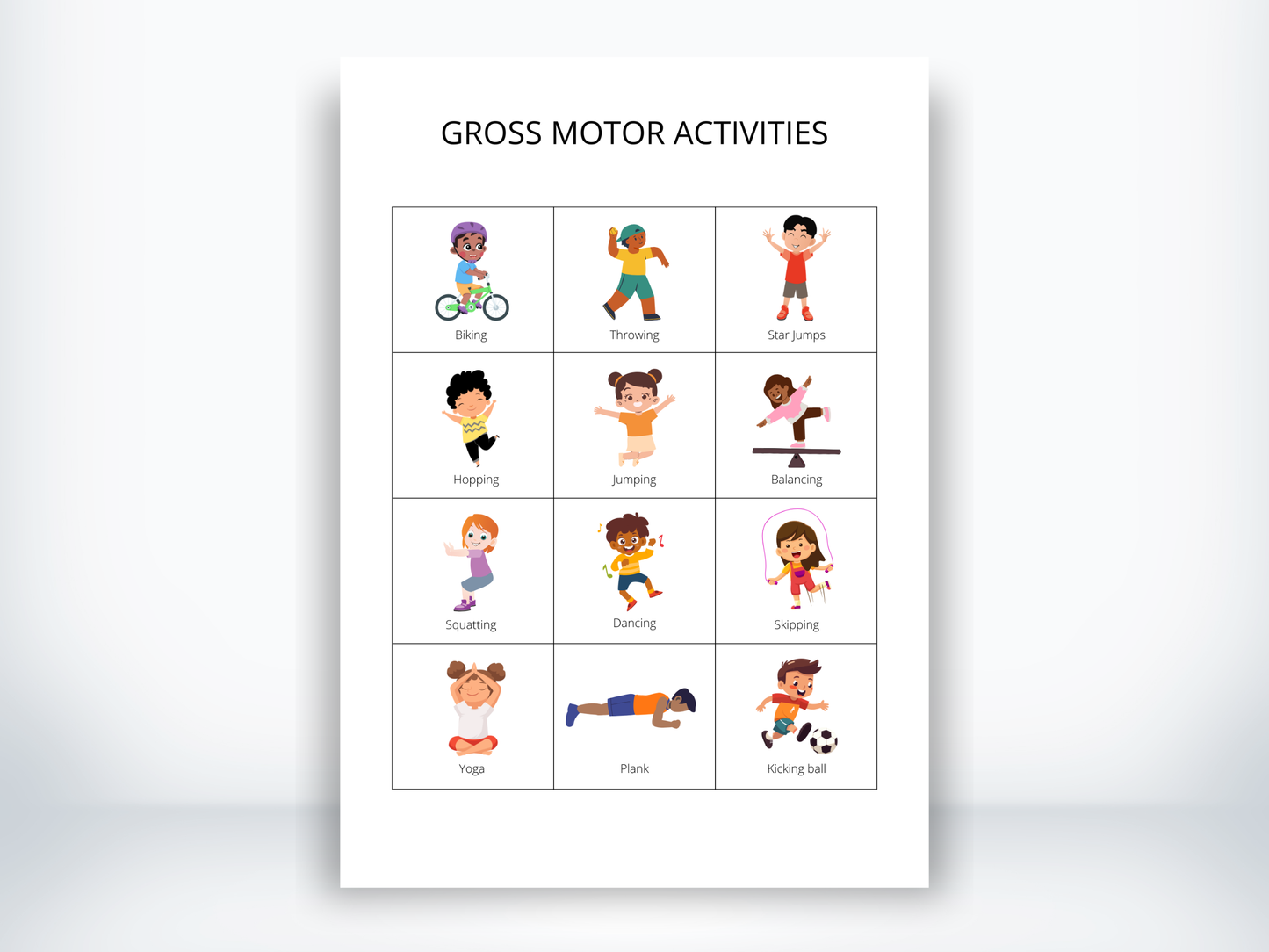 Gross Motor Activity Cards PDF