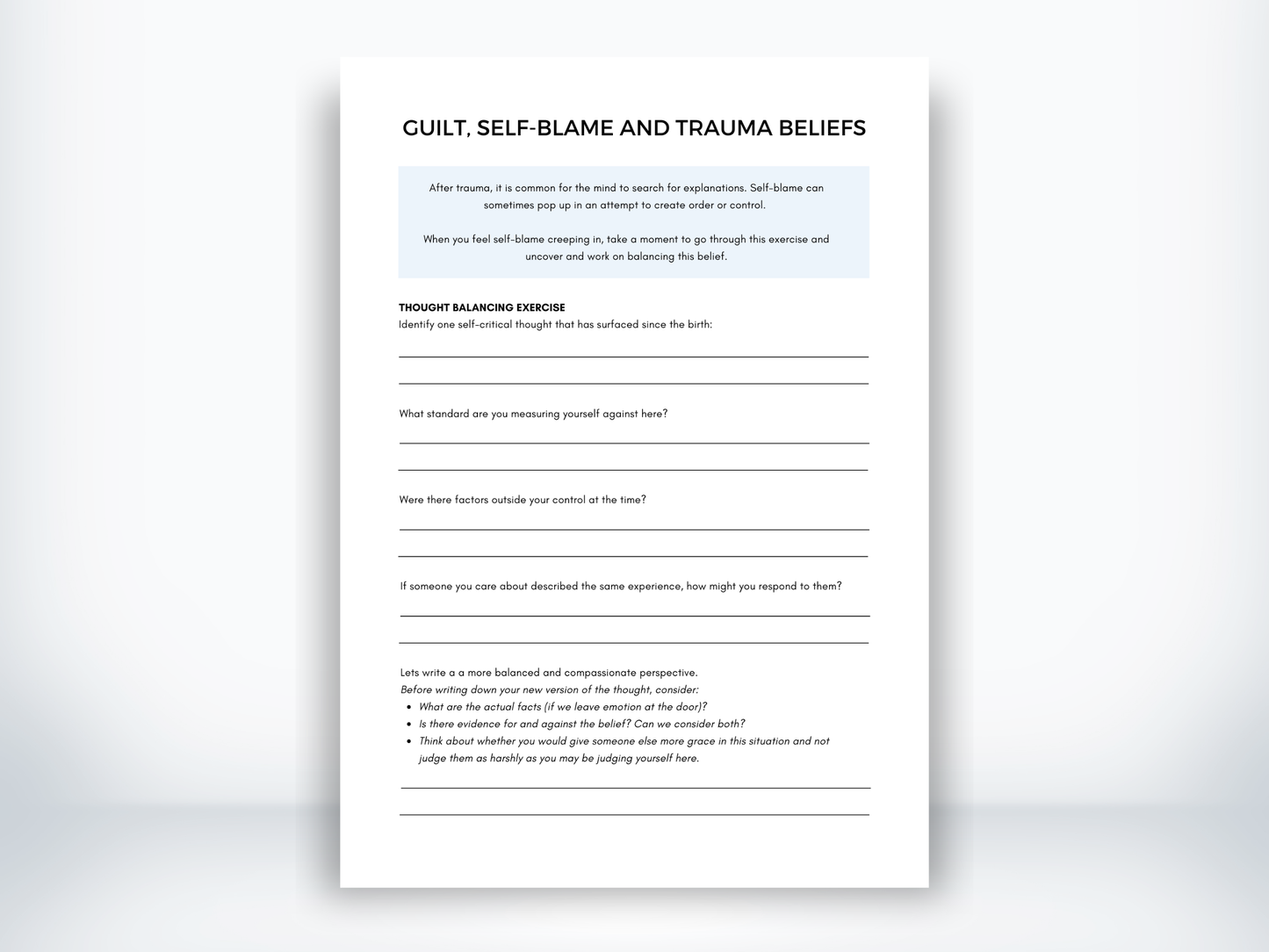 Guilt Self-Blame And Trauma Beliefs After Birth Trauma PDF