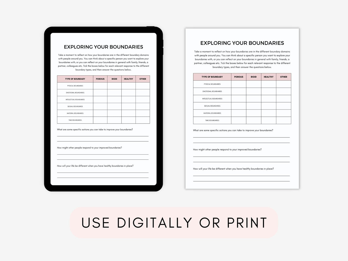 Healthy Boundary Setting Worksheets PDF
