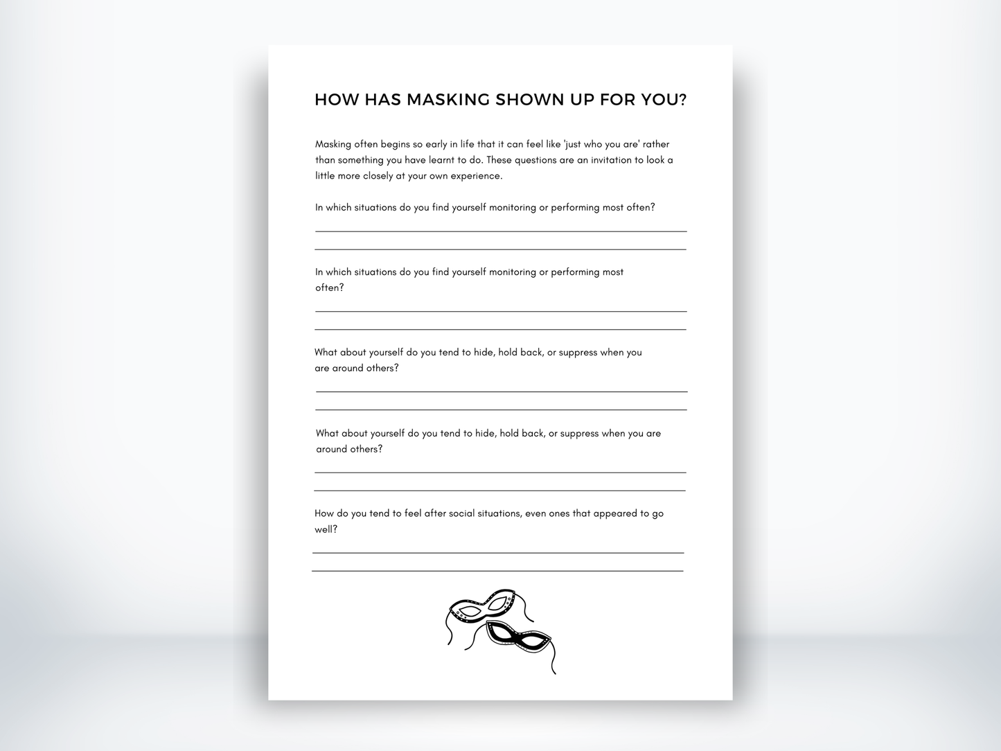 How Has Masking Shown Up For You PDF