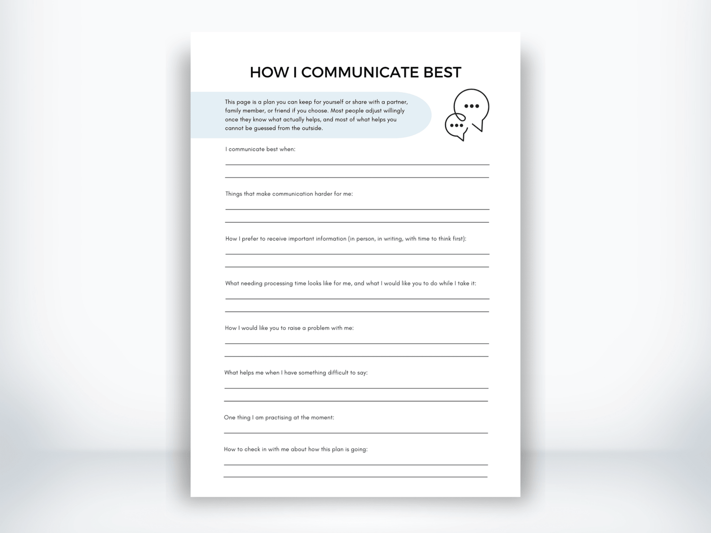 How I Communicate Best PDF - My Thriving Mind
