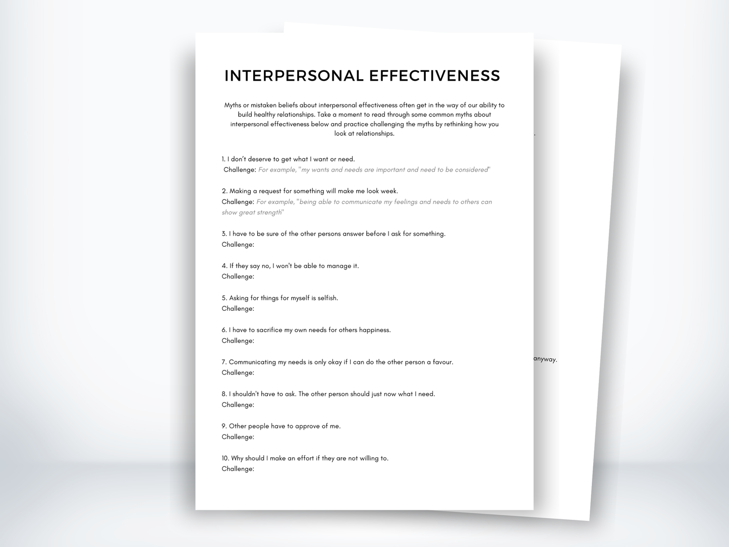 Interpersonal Effectiveness DBT Skills PDF