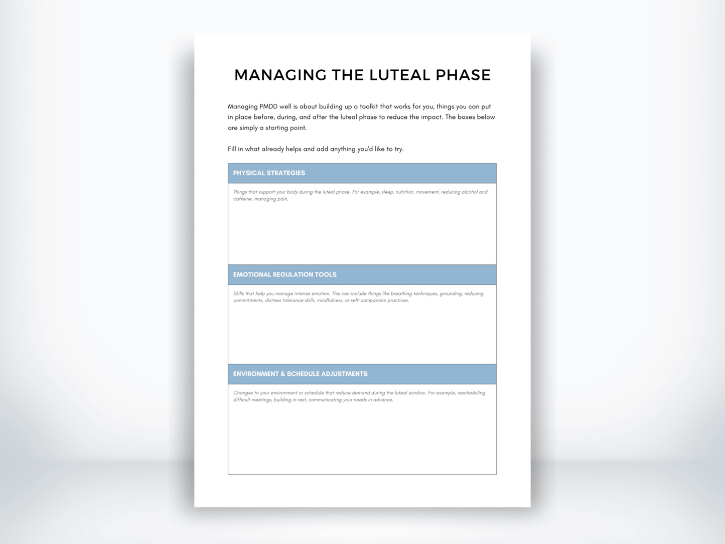 Managing the Luteal Phase PDF - My Thriving Mind