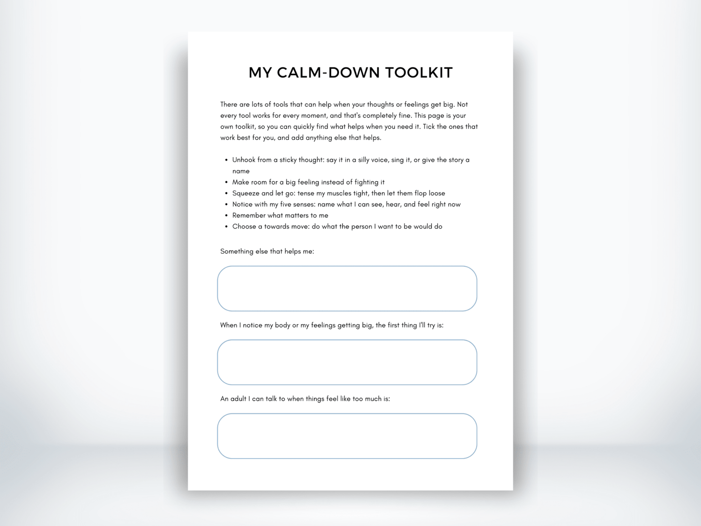 My Calm-Down Toolkit PDF - My Thriving Mind