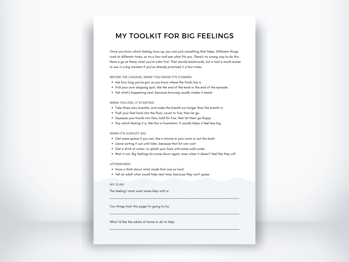 My Toolkit for Big Feelings PDF - My Thriving Mind