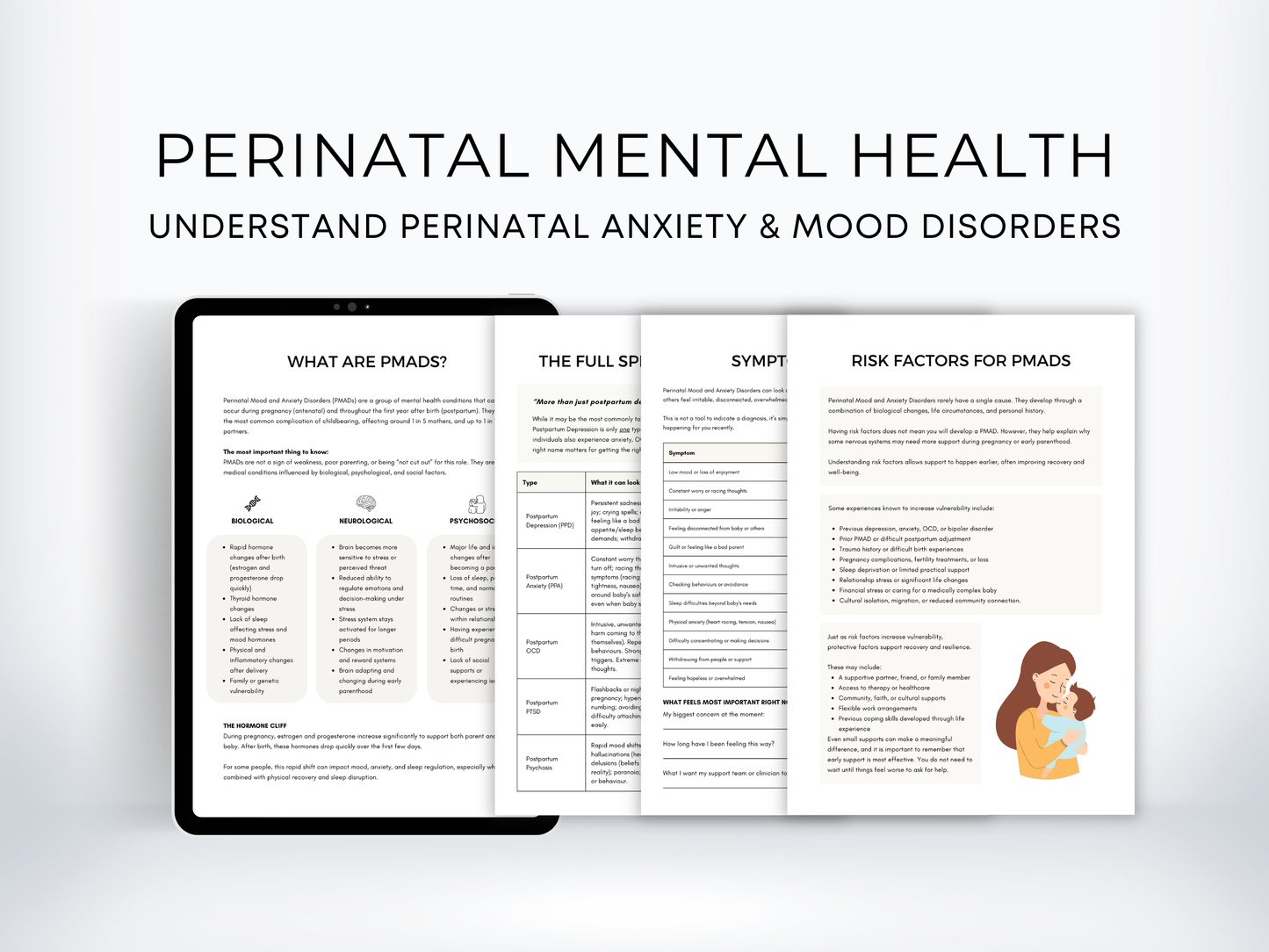 Perinatal Mood & Anxiety Disorders (PMADs) Worksheets