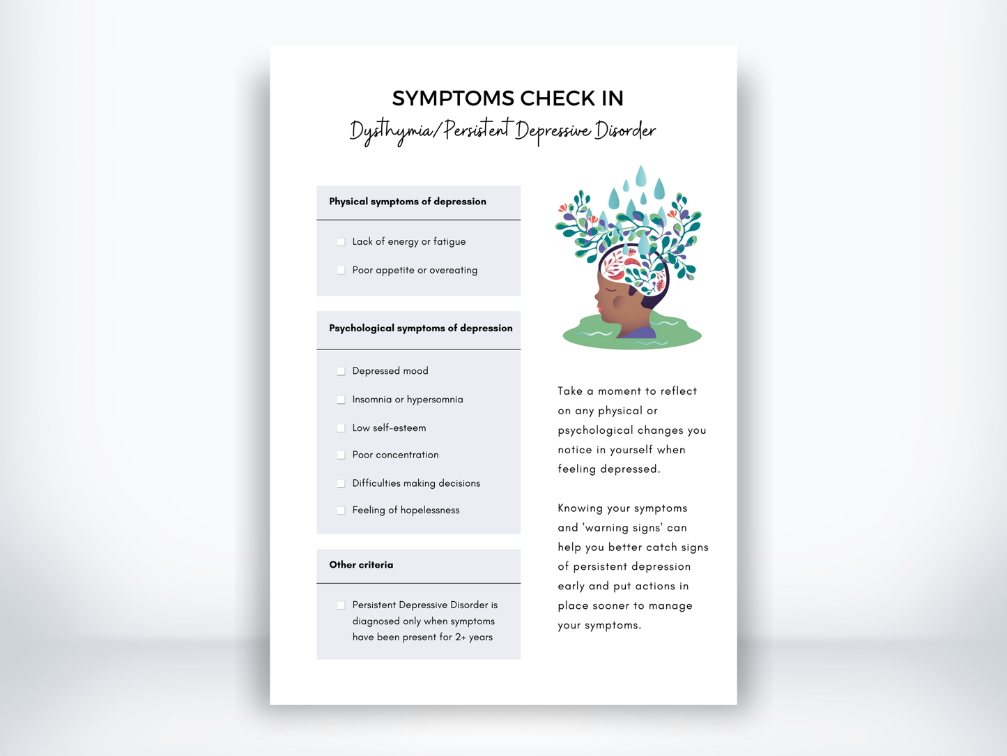 Persistent Depressive Disorder Symptoms PDF