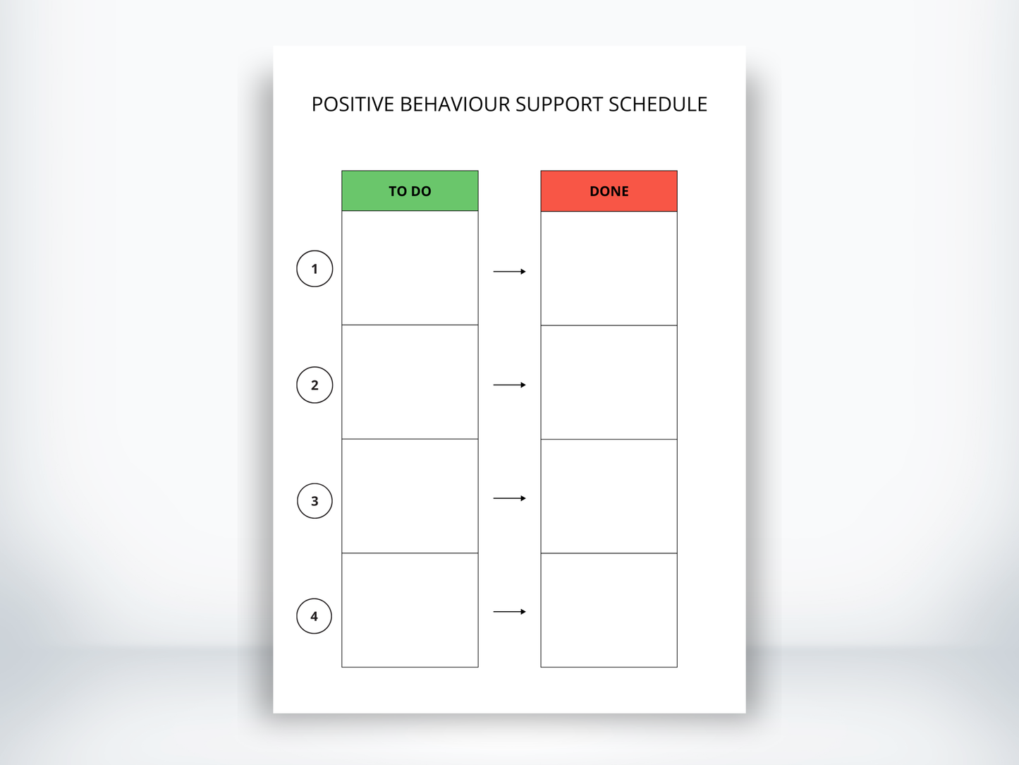 Positive Behaviour Visual Schedule PDF