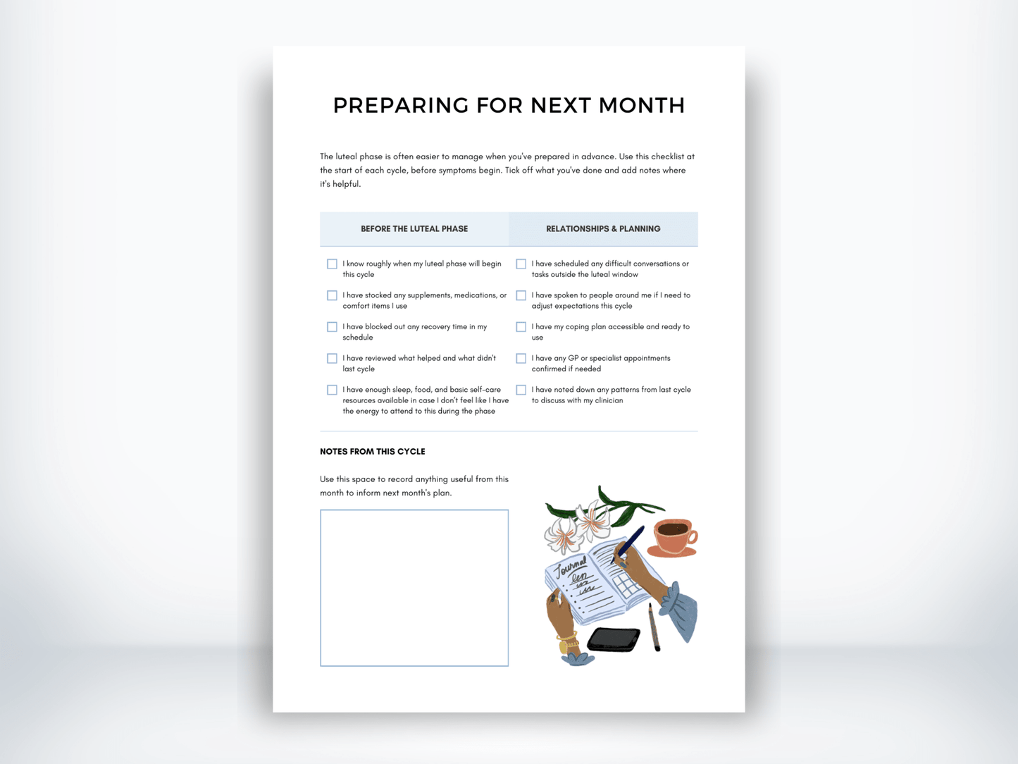 Preparing for Next Month with PMDD PDF - My Thriving Mind