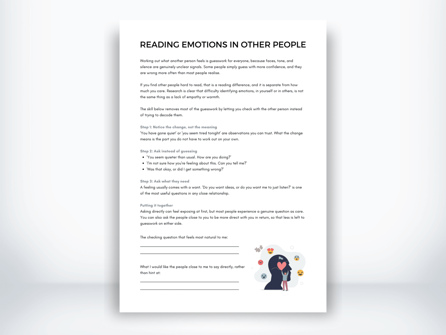 Reading Emotions in Other People PDF - My Thriving Mind