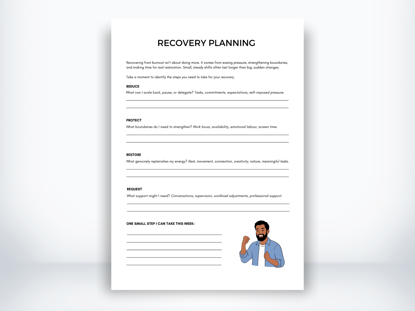 Recovery Planning Worksheet PDF