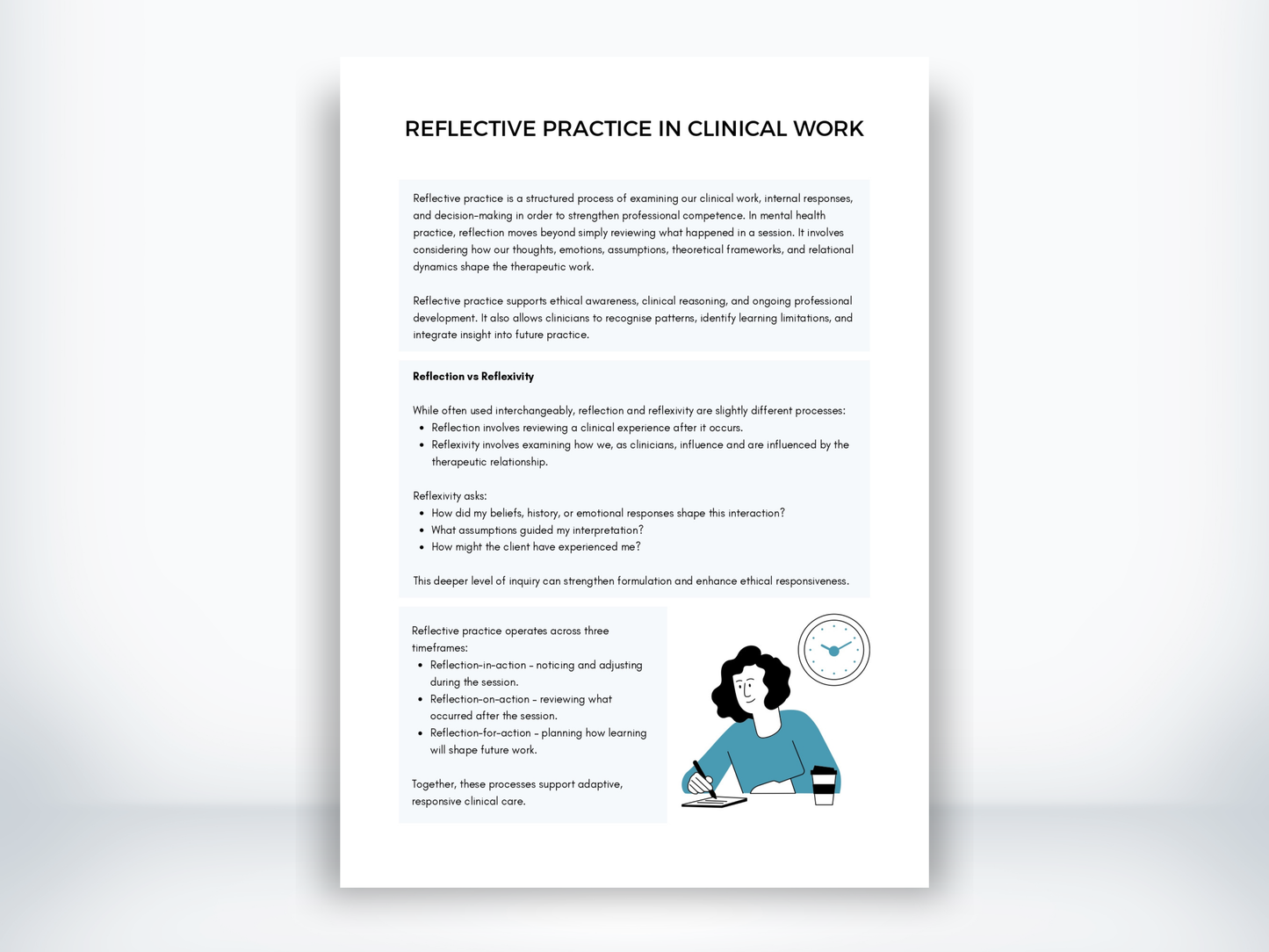 Reflective Practice In Clinical Work for Mental Health Clinicians PDF