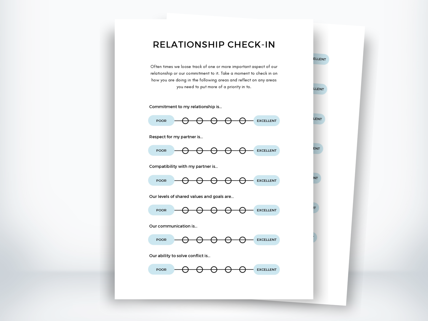 Relationship Check In Worksheet PDF
