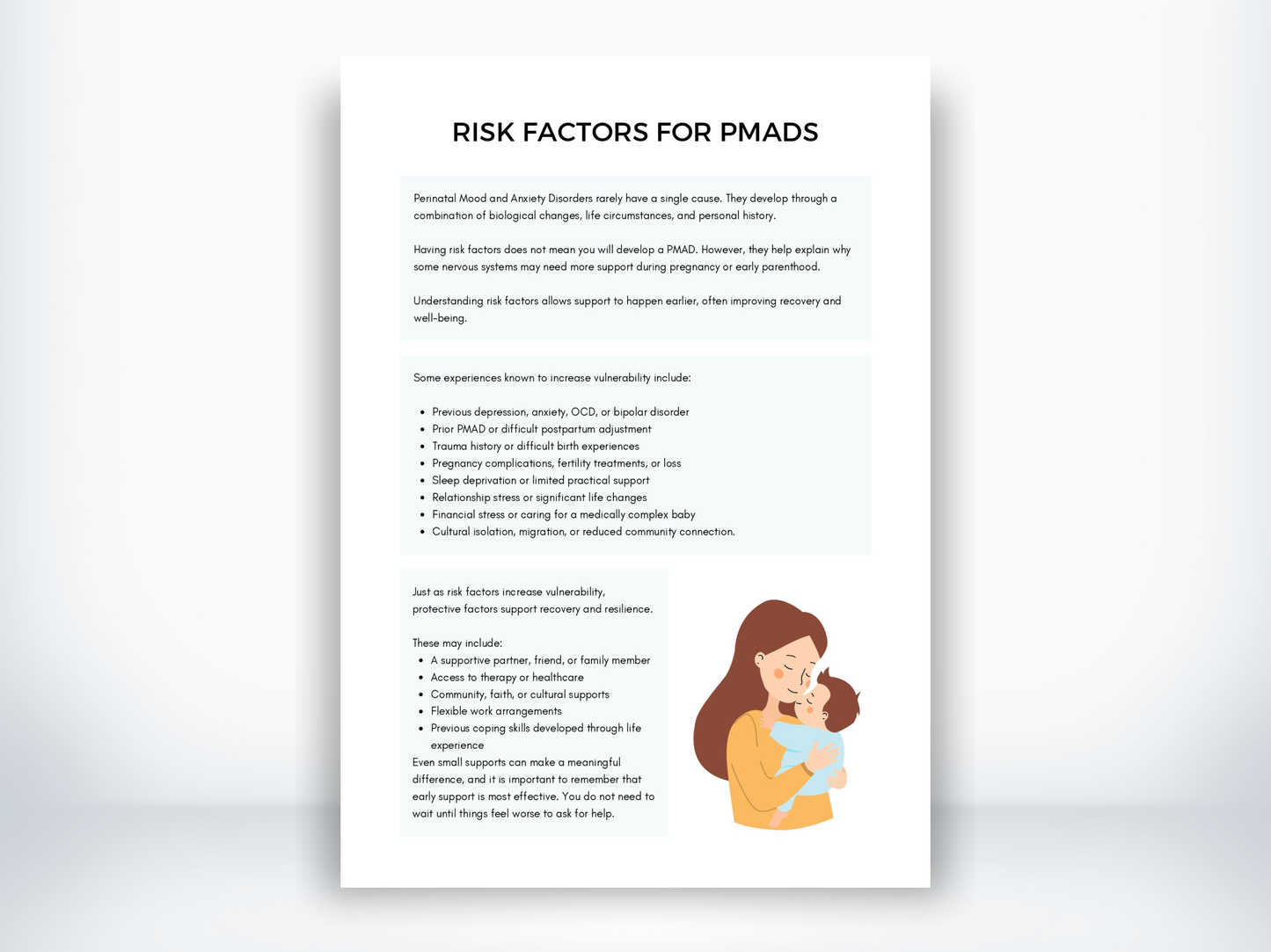 Risk Factors For PMADs Handout PDF