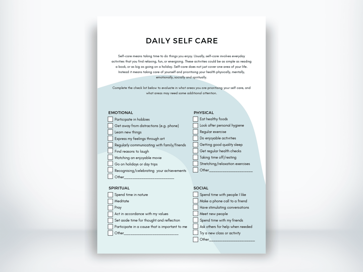 Self-Care Activities PDF - My Thriving Mind
