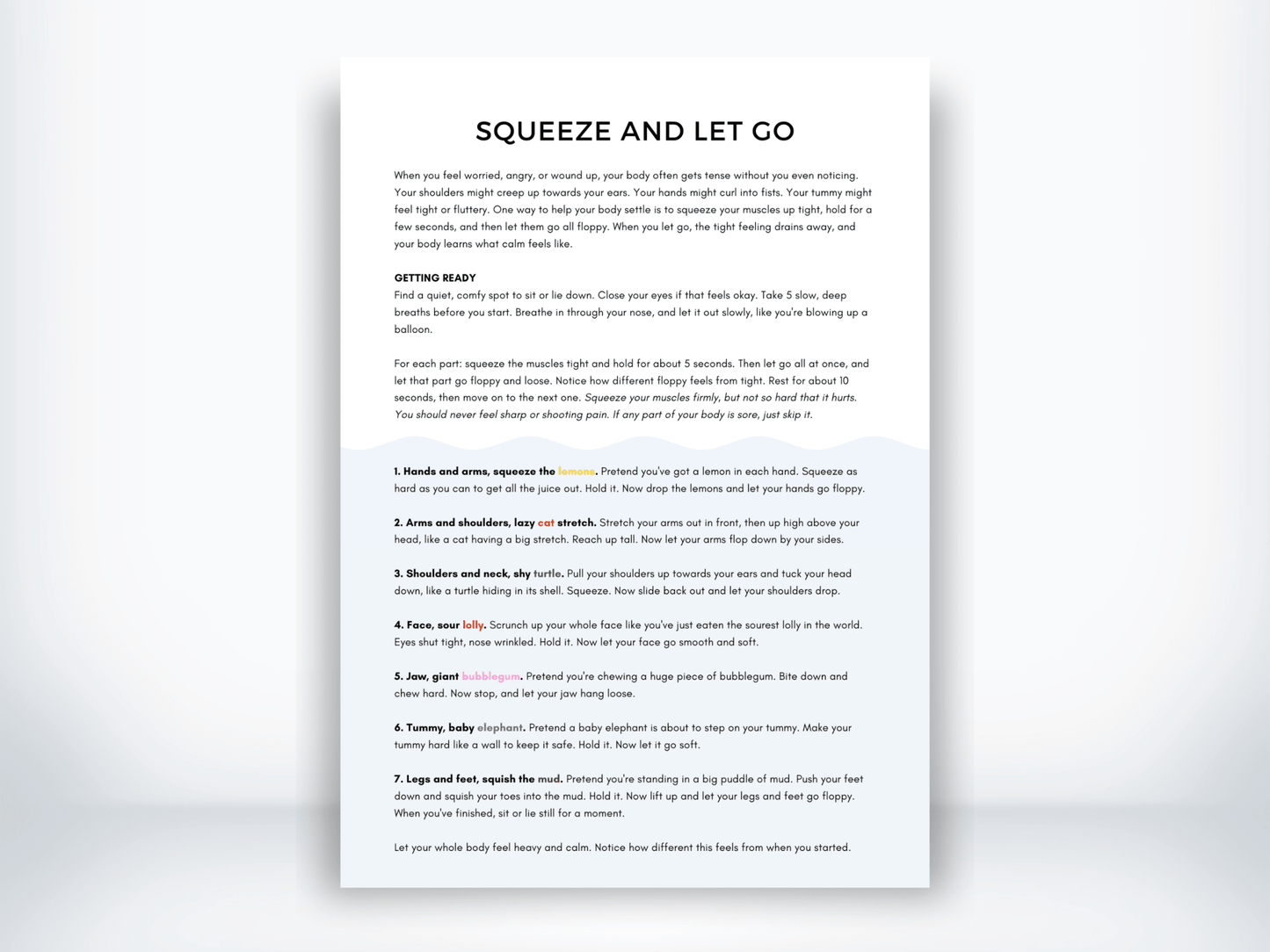 Squeeze and Let Go PDF - My Thriving Mind