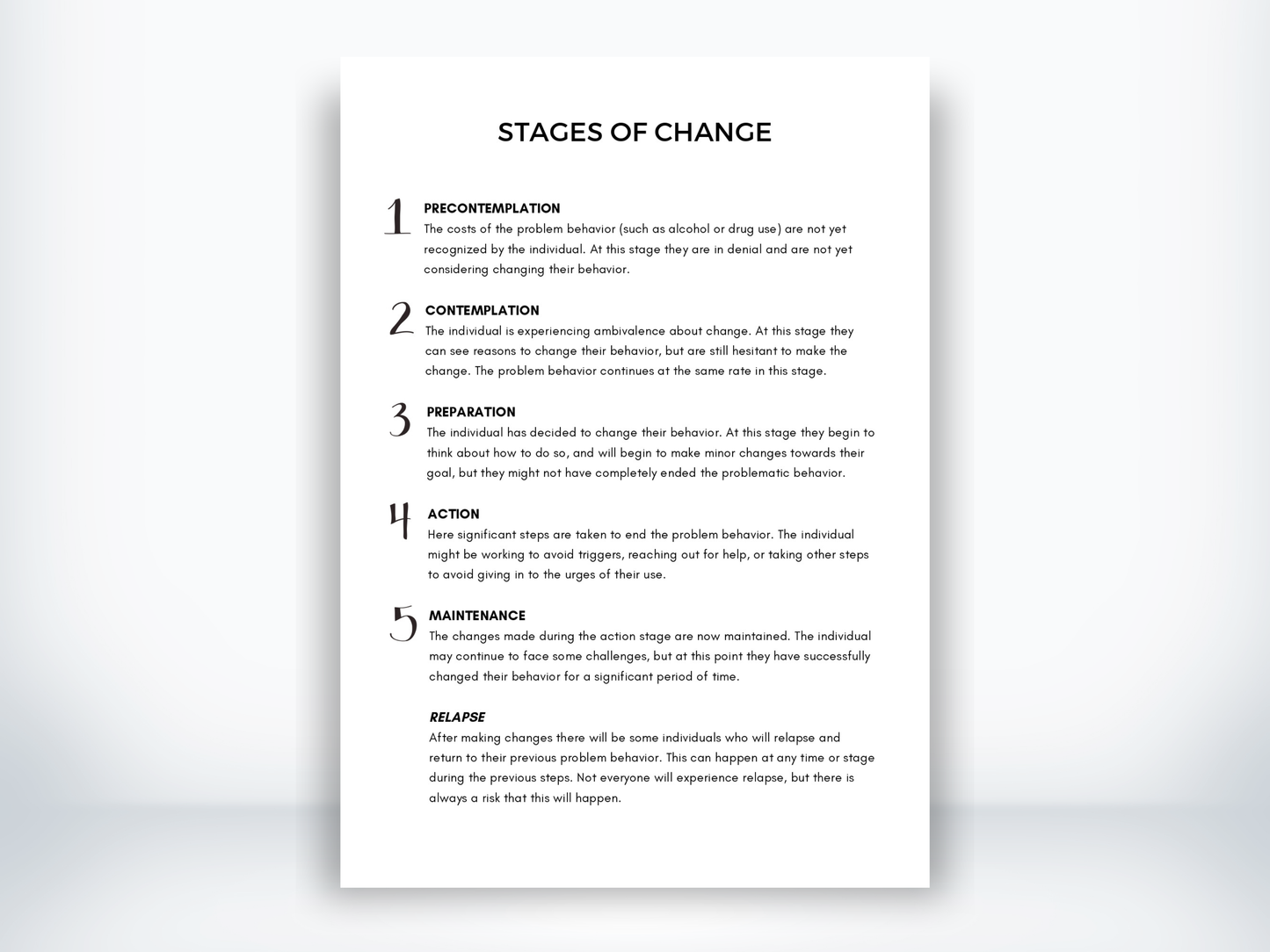 Stages of Change Model PDF
