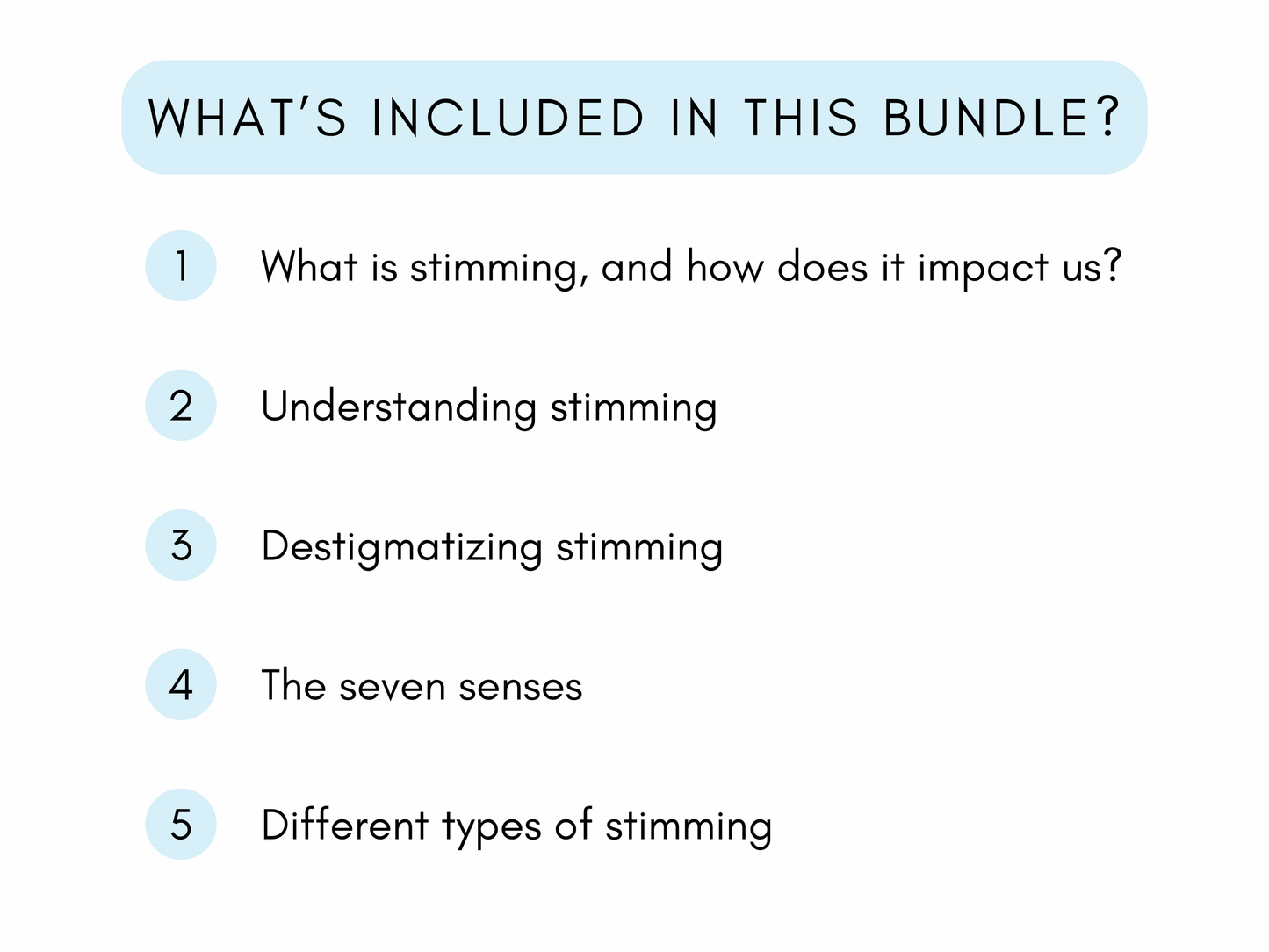 Stimming Psychoeducation Worksheets