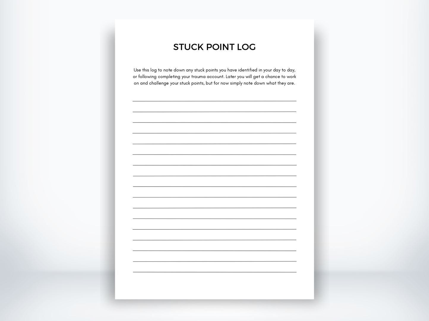 Stuck Points Log CPT PDF