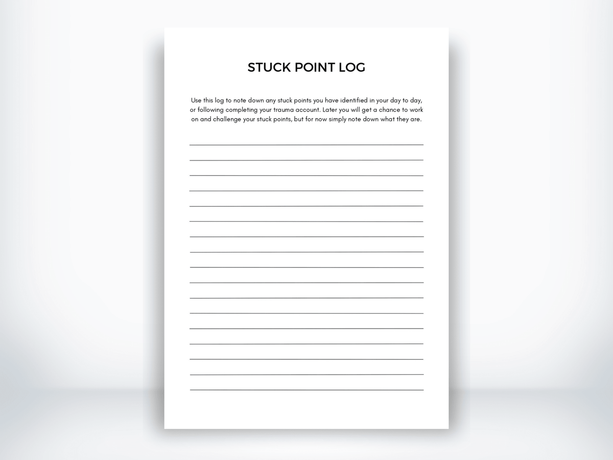 Stuck Points Log CPT PDF - My Thriving Mind