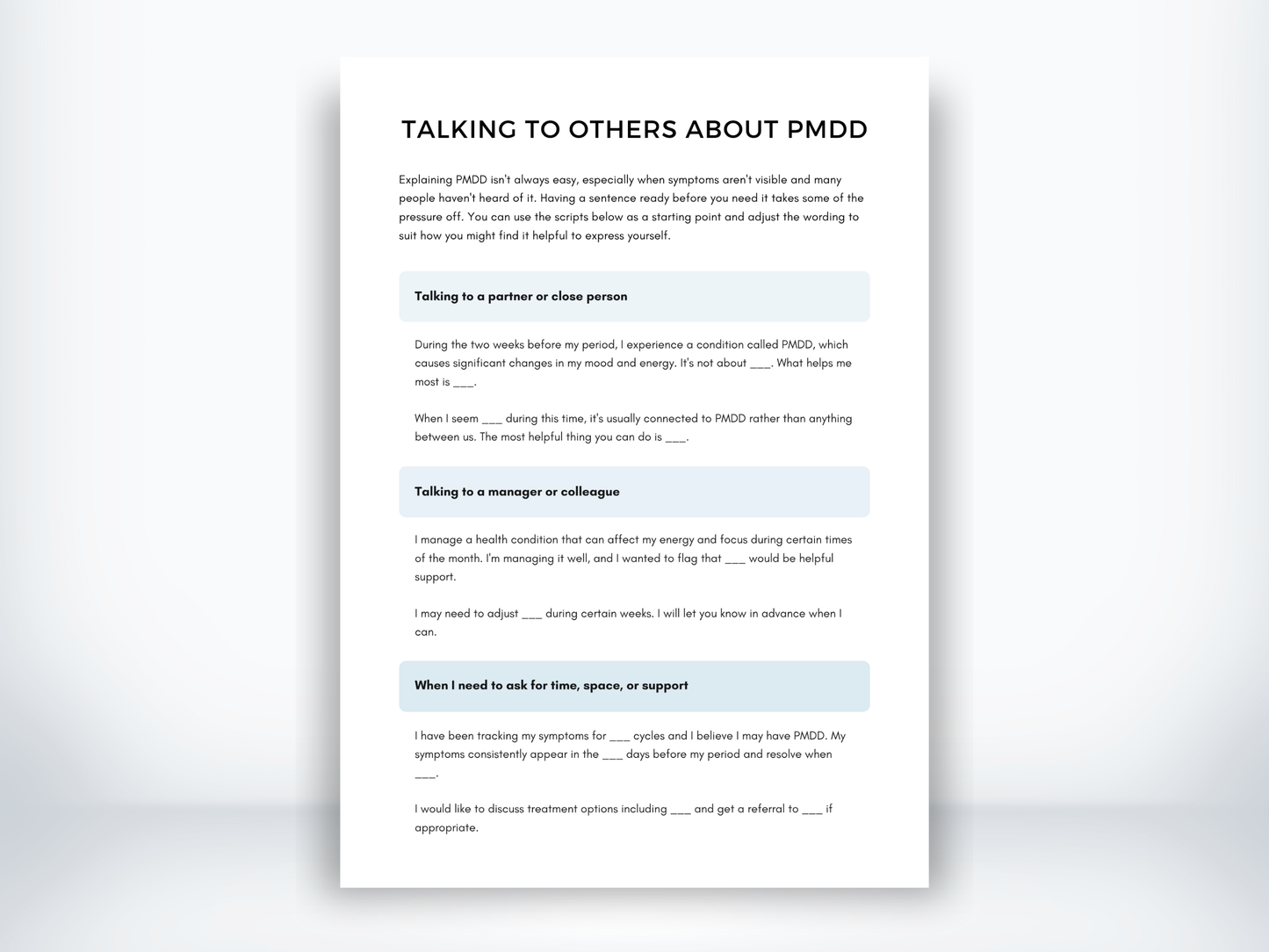 Talking to Others About PMDD PDF