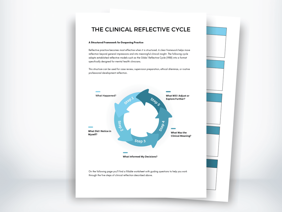 The Clinical Reflective Cycle for Mental Health Clinicians PDF - My Thriving Mind