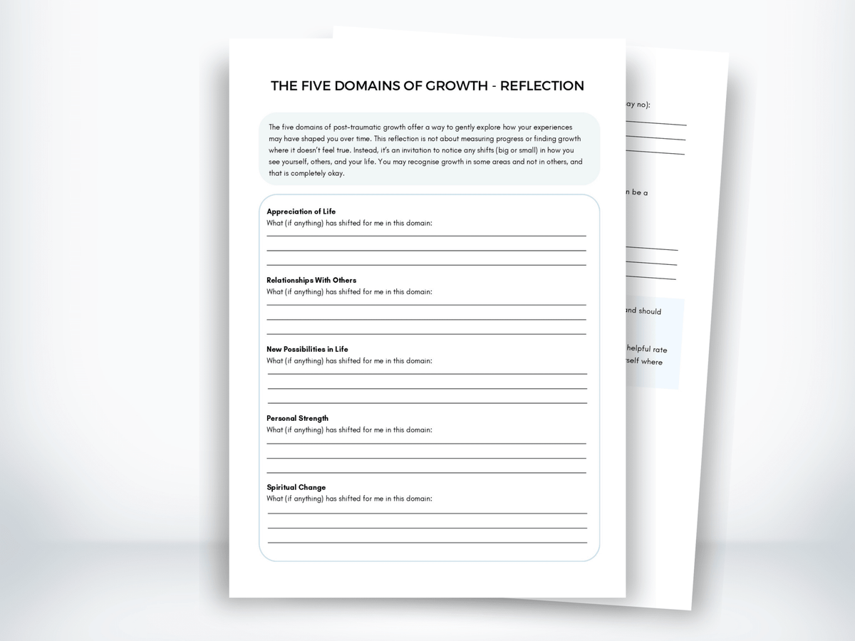 The Five Domains Of Growth Reflection Exercise PDF - My Thriving Mind