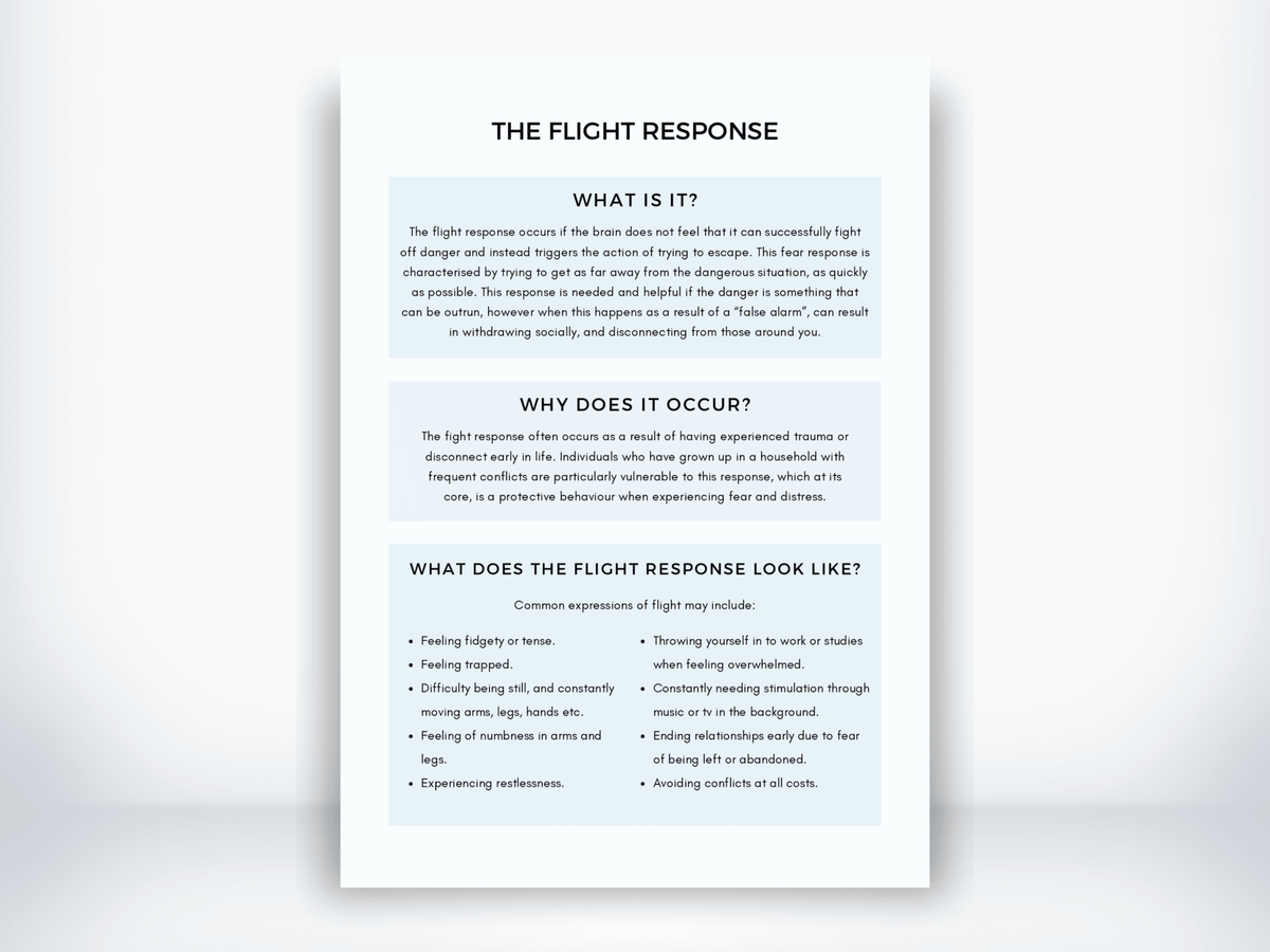 The Flight Response Handout PDF - My Thriving Mind