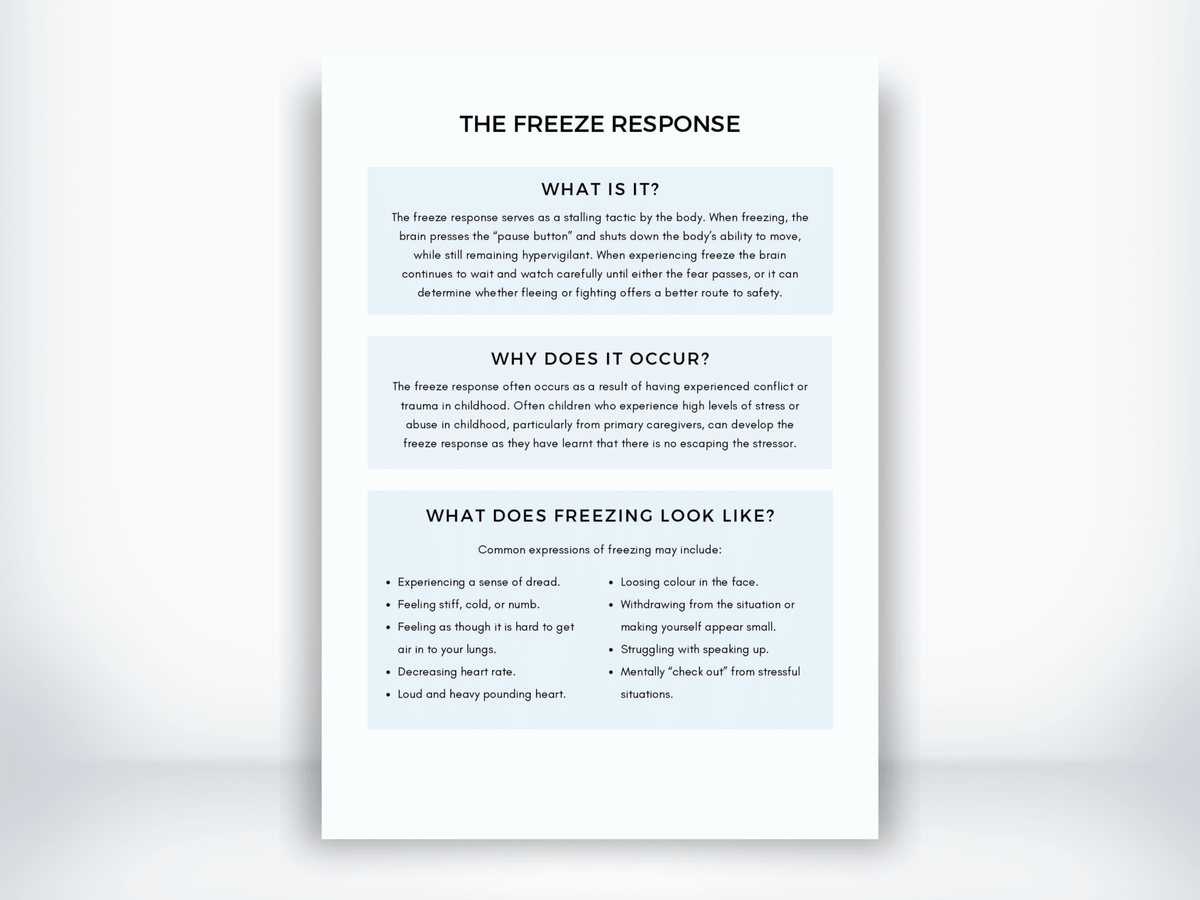 The Freeze Response Handout PDF - My Thriving Mind