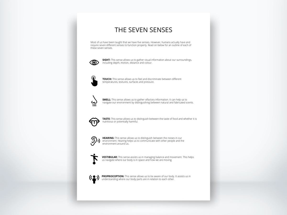 The Seven Senses Handout PDF - My Thriving Mind