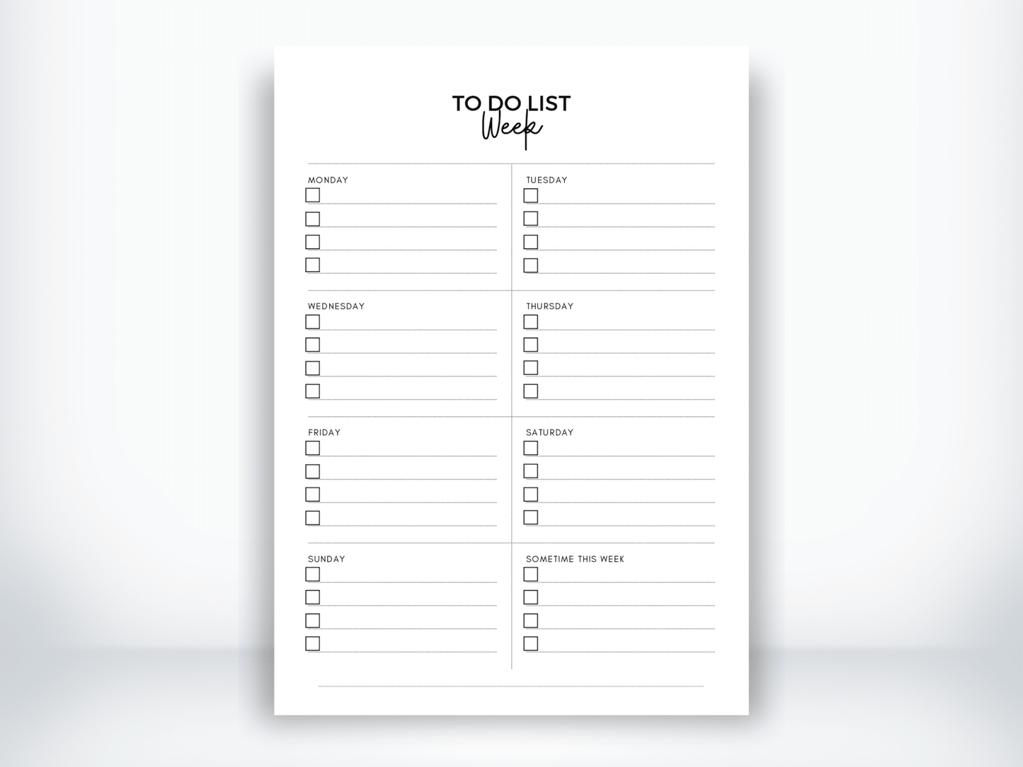 To Do List PDF - Weekly - My Thriving Mind